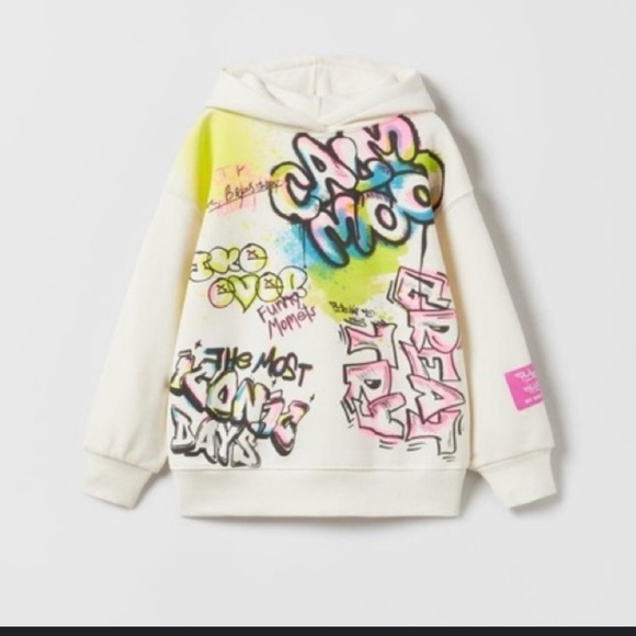 Zara Other - 💜 2/$10 Zara Colorful Graphic Hoodie